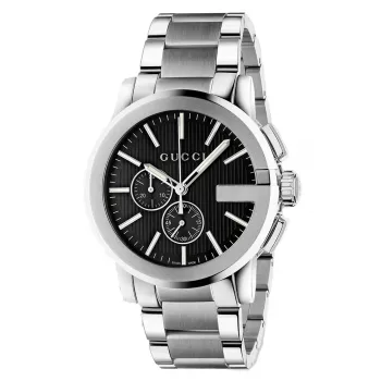 Gucci G-Chrono herenhorloge YA101204 44mm edelstahl zwarte wijzerplaat chronograaf datum