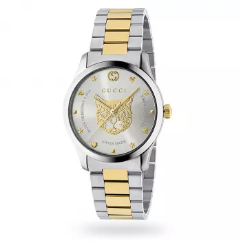 Gucci G-Timeless herenhorloge YA1264074 38mm edelstaal zilveren wijzerplaat