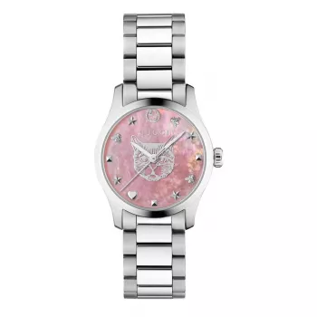 Gucci G-Timeless dameshorloge YA1265013 27mm edelstaal zilveren wijzerplaat