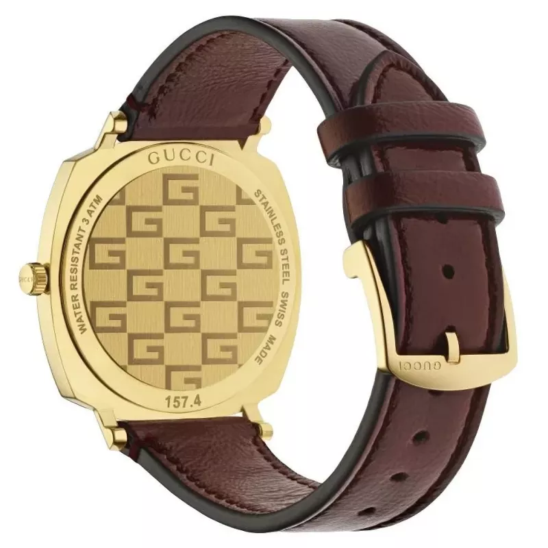 Gucci Grip unisex horloge YA157405 35mm edelstaal mesh
