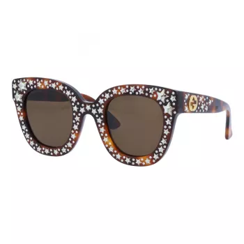 GUCCI dames GG0116S-003 cat-eye zonnebril Havana Brown Gradient 49mm