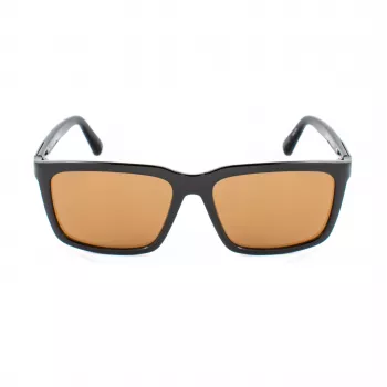 GUESS GF00062-5901E herenzonnebril, vierkant - zwart montuur, grijze glazen, 59 mm