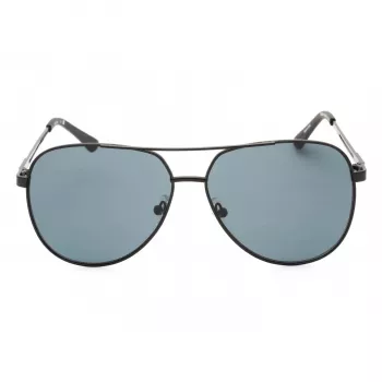 GUESS GF0231-02A Heren Rechthoek Zonnebril - Zwart montuur Grijze glazen 58mm
