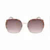 GUESS GF0410-5932F dameszonnebril, hoekig - glanzend zwart montuur, smoke-gradientglas, 59 mm