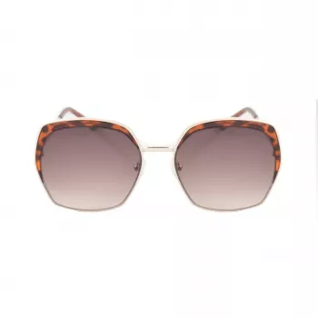 GUESS GF0410-5932F dameszonnebril, hoekig - glanzend zwart montuur, smoke-gradientglas, 59 mm