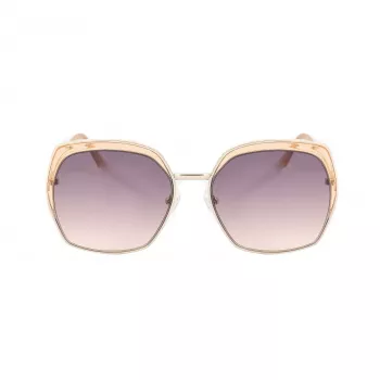 GUESS GF0410-5933F dames zonnebril - glanzend zwart montuur, gradient smoke glazen, 59 mm