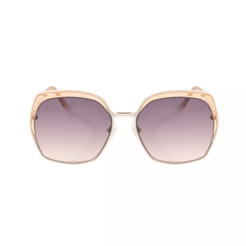 GUESS GF0410-5933F dames zonnebril - glanzend zwart montuur, gradient smoke glazen, 59 mm