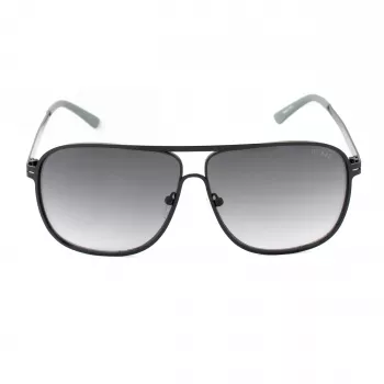 GUESS GF5025S-02B Heren piloot zonnebril - zwart montuur, rookgrijze glazen, 61 mm