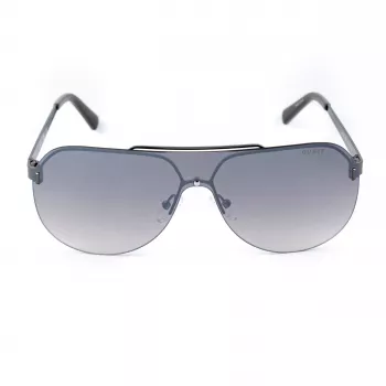 GUESS GF5053-0008F herenzonnebril, vierkant, zwart montuur, rookgrijze glazen, 58 mm