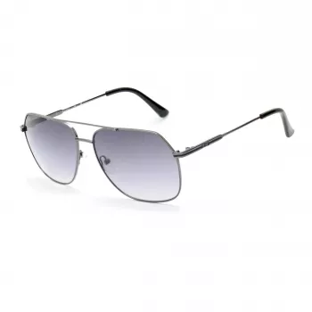 GUESS GF5079-6108B herenzonnebril, vierkant - glanzend zwart montuur, smoke-gradient glas, 61 mm
