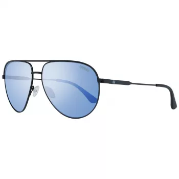 GUESS GF5083-01X heren aviator zonnebril - zwart metalen montuur, grijze polycarbonaatglazen, UV400-bescherming