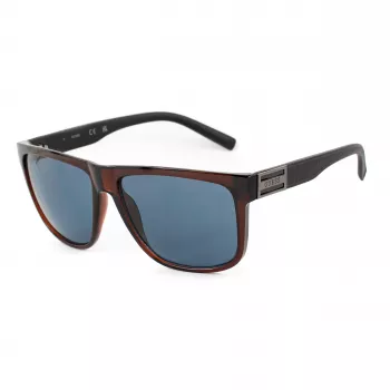 GUESS MAN zonnebril GO00058-6145V hoekig montuur glanzend zwart rookglas 61mm