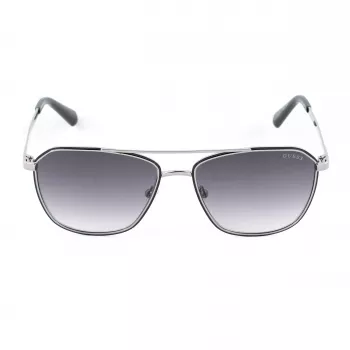 GUESS MAN zonnebril GU00147-5605B rechthoekig zwart acetaat montuur grijze polycarbonaatglazen 56/16/145 mm UV400