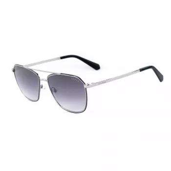 GUESS MAN zonnebril GU00147-5605B rechthoekig zwart acetaat montuur grijze polycarbonaatglazen 56/16/145 mm UV400