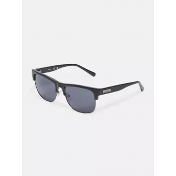 Guess heren zonnebril GF00023-5601A zwart hoekig montuur grijze glazen 56mm