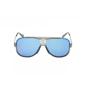 Guess heren zonnebril GO00060-6490C rechthoekig zwart montuur grijze glazen 64/12/140 mm