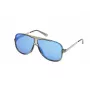 Guess heren zonnebril GO00060-6490C rechthoekig zwart montuur grijze glazen 64/12/140 mm