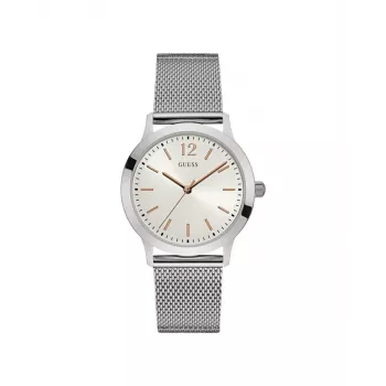 GUESS heren W0921G1 analoog quartz horloge 39mm edelstaal blauwe wijzerplaat