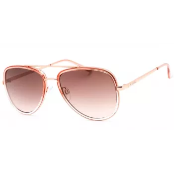GUESS dames vlinder zonnebril GF0417-72B - glanzend roze montuur, bruine verloopglazen, UV400