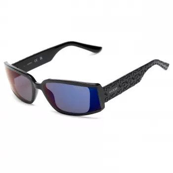 GUESS dames GF5127-6501C oversized vierkante zonnebril, zwart montuur met rookkleurige gradientglazen
