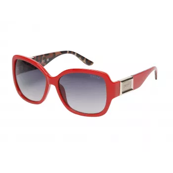 GUESS dames GO00043-5866B cat eye zonnebril - zwart montuur, grijs verlopende glazen, 58 mm