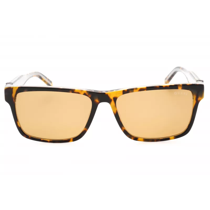 GUESS Dames rechthoekige acetaat zonnebril GU00074-53E Havana bruin verloop 55mm