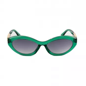 GUESS dames zonnebril GO00070-5593B zwart vierkant montuur, grijze verloopglazen, 55 mm