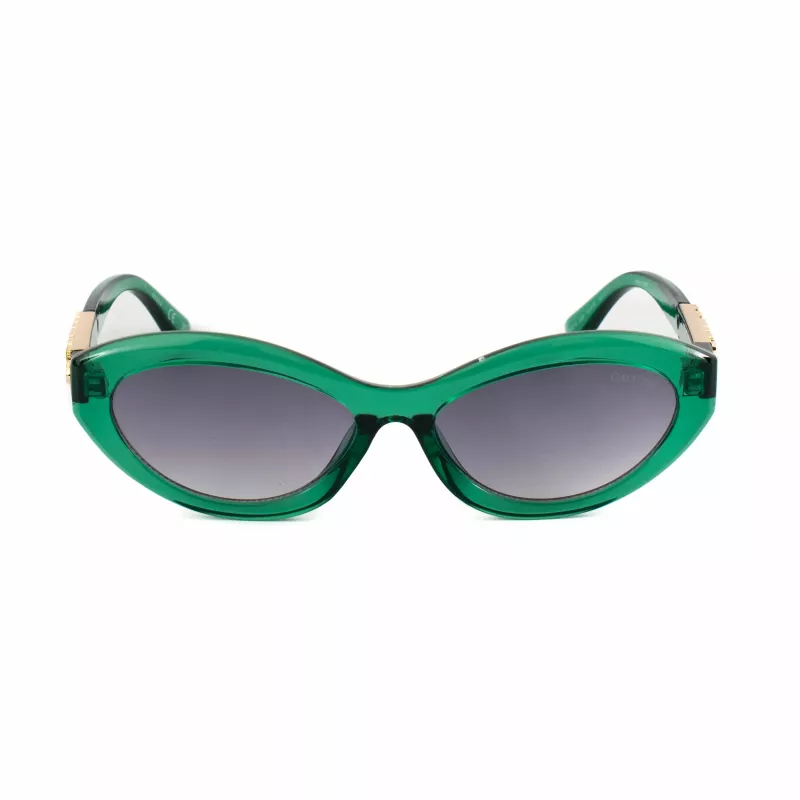 GUESS dames zonnebril GO00070-5593B zwart vierkant montuur, grijze verloopglazen, 55 mm