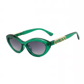 GUESS dames zonnebril GO00070-5593B zwart vierkant montuur, grijze verloopglazen, 55 mm