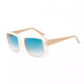 GUESS dames zonnebril GU00097-5325P - glanzend zwart montuur, rookkleurige verloop polarisatieglazen, 53 mm