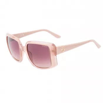 GUESS Dameszonnebril GU00097-5357F Vierkant Glanzend Zwart Verloop Smoke 53mm