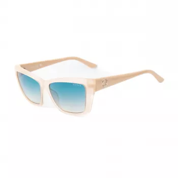 GUESS Dames zonnebril GU00098-5525P - hoekig montuur, gepolariseerde glazen, UV400-bescherming