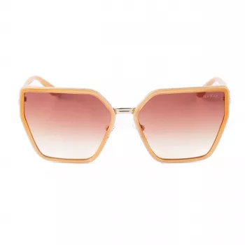 GUESS dameszonnebril GU00146-5957F oversized vierkant Havana bruin gradientglas 59mm
