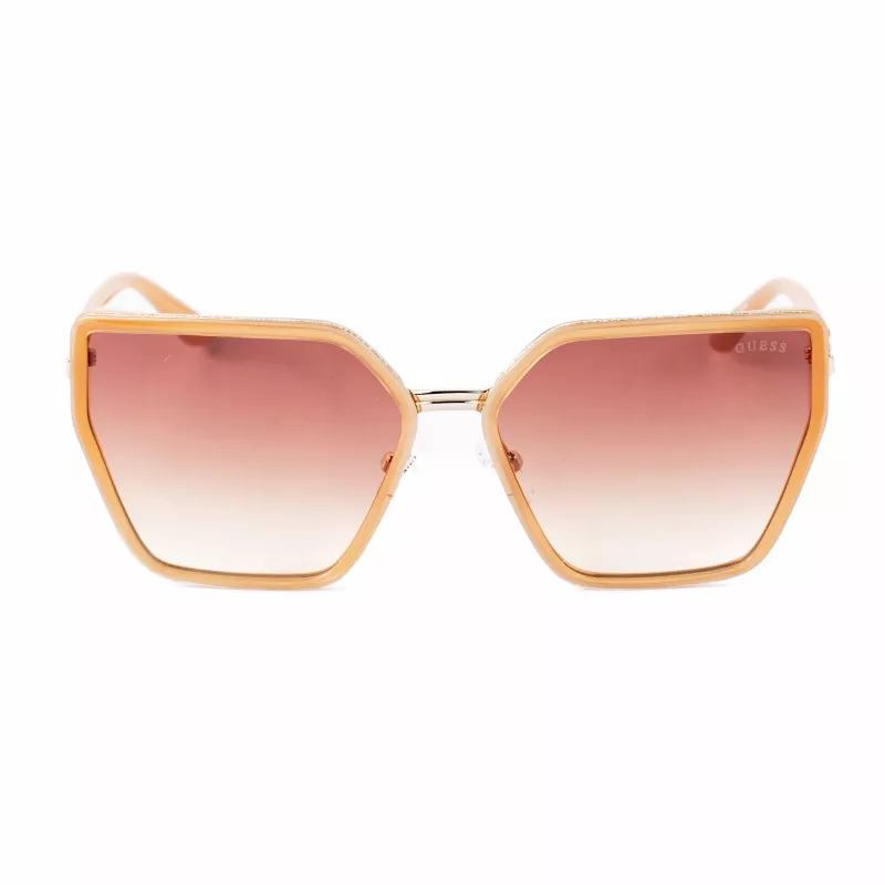 GUESS dameszonnebril GU00146-5957F oversized vierkant Havana bruin gradientglas 59mm