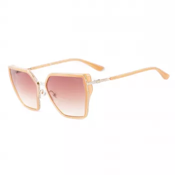 GUESS dameszonnebril GU00146-5957F oversized vierkant Havana bruin gradientglas 59mm