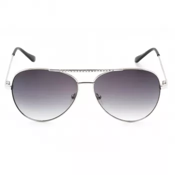 GUESS dames zonnebril GF0399-01B zwart kunststof montuur grijze polycarbonaat glazen 62 mm