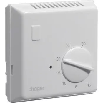 Hager EK054 bimetaal kamerthermostaat, 230V, wit