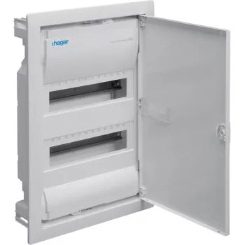 HAGER inbouwverdeler met metalen deur, 2 rijen, 26 modules, wit (RAL 9003)