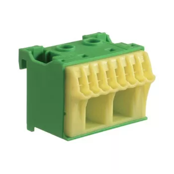 Hager KN10E QuickConnect PE-klemmenblok, 10 klemposities, groen/geel