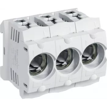 Hager LD047 D01 3-polige 16A E14 zekeringhouder voor DIN-rail, raamklem