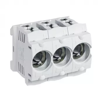 Hager LD047 D01 3-polige 16A E14 zekeringhouder voor DIN-rail, raamklem