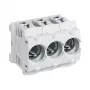 Hager LD047 D01 3-polige 16A E14 zekeringhouder voor DIN-rail, raamklem