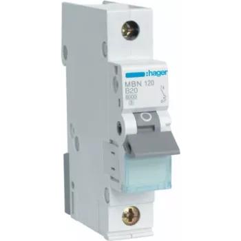 Hager MBN120 installatieautomaat, 1-polig, B20, 6 kA
