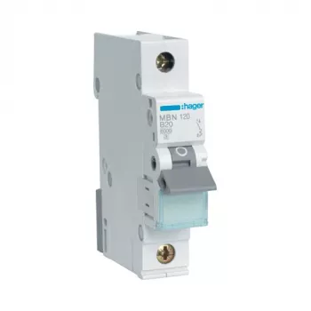 Hager MBN120 installatieautomaat, 1-polig, B20, 6 kA