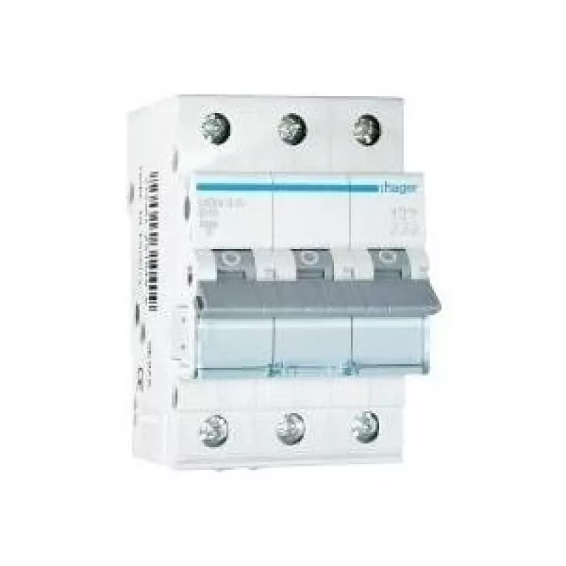 Hager MBN316 3-polige 16A B-karakteristiek 6kA installatieautomaat, 3 modules breed