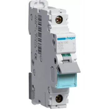 Hager NCN120 C-karakteristiek 20 A eenpolige installatieautomaat, 1 module, 6 kA