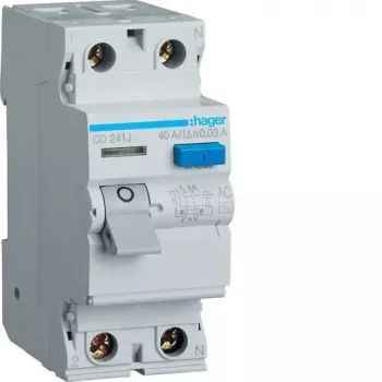 HAGER aardlekschakelaar 2P 40A 30mA type AC CD241J