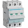 Hager SBN340 3-polige 40A lastscheidingsschakelaar, 3 modules DIN-railmontage