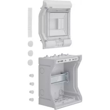 Hager VE106D opbouw-kleinverdeler, 6 module-eenheden, 1 rij, IP30, wit