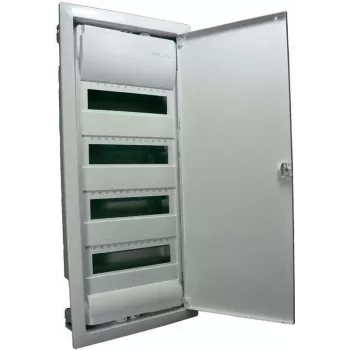 Hager VU48NC inbouw kleinverdeler, 4 rijen, 48 modules, witte stalen deur